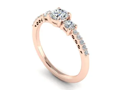 Engagement Jewelry Diamond Ring 3D print model