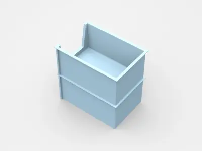 Double Industrial Crate 3D model