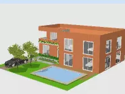 MODERN HOUSE 300M 3D model