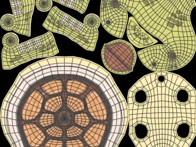 Cartoon Turtle -- Rigged Low-poly 3D model