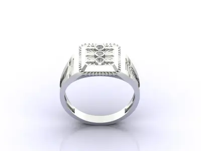 Print Ready STL 3DM  Gents Rings Diamond Men Ring  3D print model 45