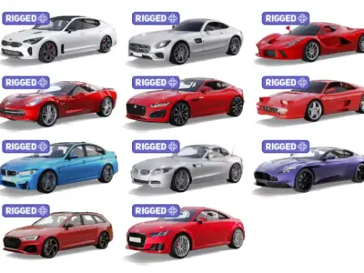Sport cars pack 3D model