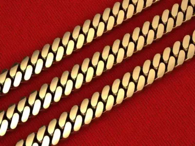 3 TYPES OF CUBAN LINK CHAIN SOLID AND HOLLOW FOR BRACELETS 3D print model