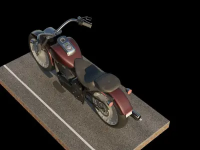 Motorcycle - Harley Davidson - Fat Boy 3D model