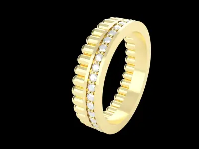 engagement ring diamond sz 17 mm 3D print model