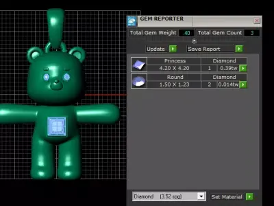 Diamond Teddy Bear Pendant 3D print model