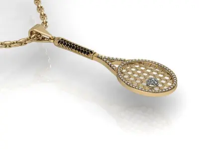 pendant tennis racquet 3D print model