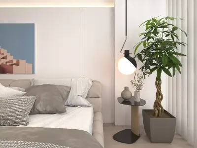 Modern Bedroom Scene 31 3D model