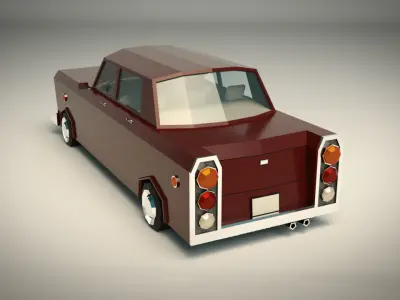Low Poly Sedan Car 08 Low-poly 3D model