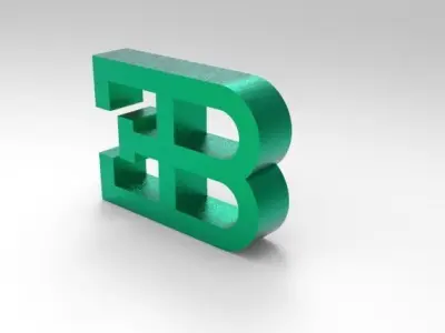 BUGATTI letter e 3D print model