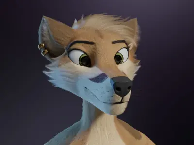 Athena Anthro Fox 3D model