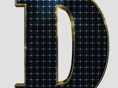 Solar Panel Letter - D 3D model