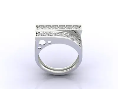 Print Ready STL 3DM  Gents Rings Diamond Men Ring  3D print model 82