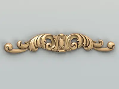 Carved decor horizontal 028 3D model