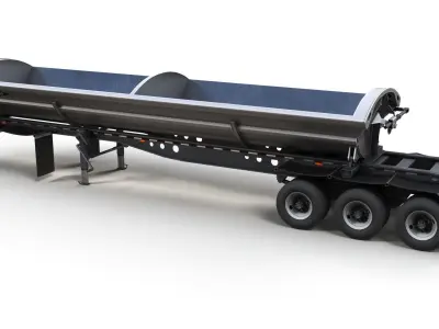 Side Dump trailer Low-poly 3D model