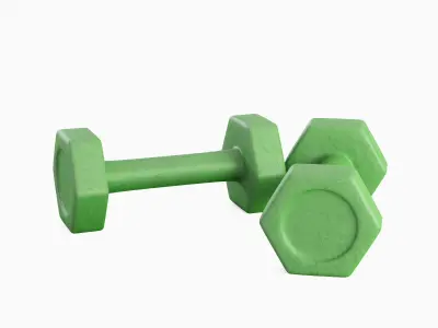 Small Rubber Dumbbell 05 3D model