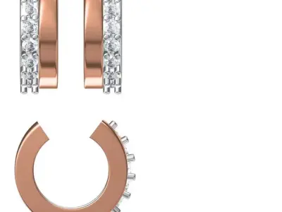 Women Diamond Earrings STL FBX JCD Details 3D print model