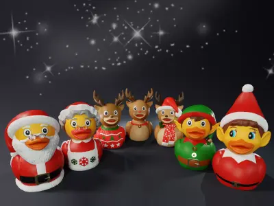 Christmas Themed Rubber Duck Pack 3D print model