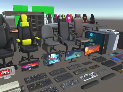 Ultimate Gamer Room Low-poly 3D model