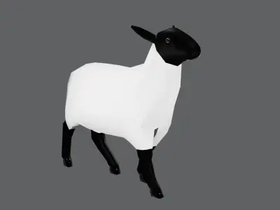 Low Poly Rigged Sheep 3D Model Low-poly 3D model