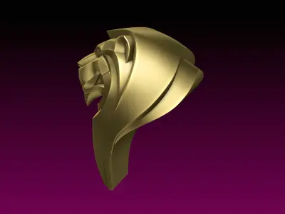 Lion Head Stylized 3D print model