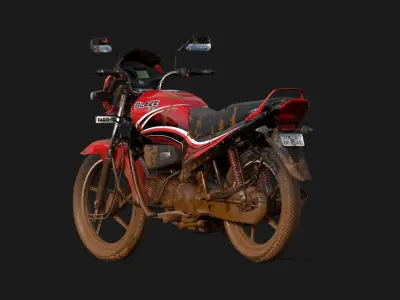 Indian Bike PBR material Model Low-poly 3D model