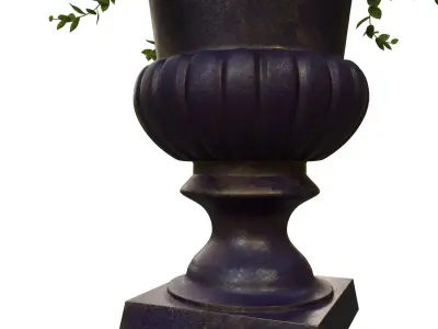 Vase with tulips and a wreath of tulips 07 3D model