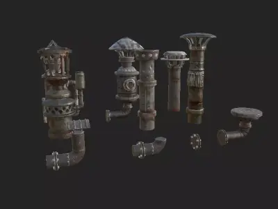 Old Chimney Low-poly 3D model