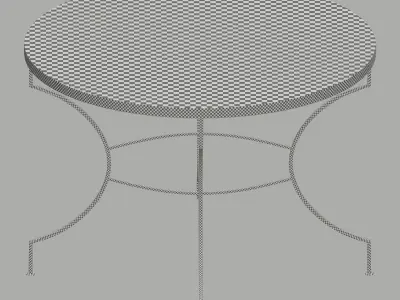 Moroccan round mosaic table Low-poly 3D model