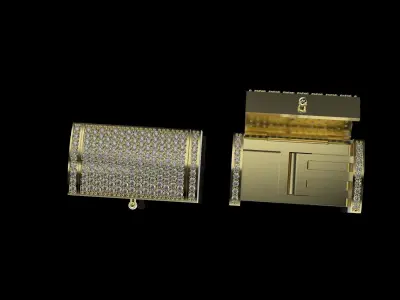 Cuban Lock with stones  for 15mm Link chain easy lock system 3D print model