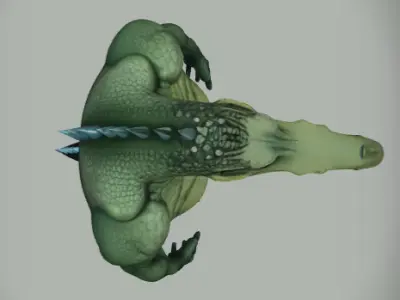 Muscular Humanoid Crocodile 3D model