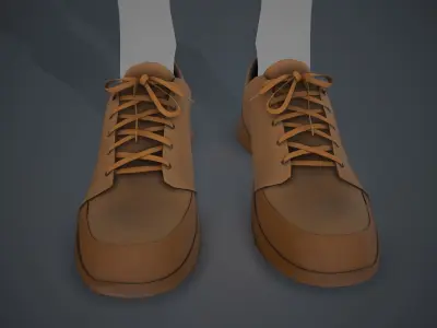 Brown Shoes Style 1  Low-poly 3D model