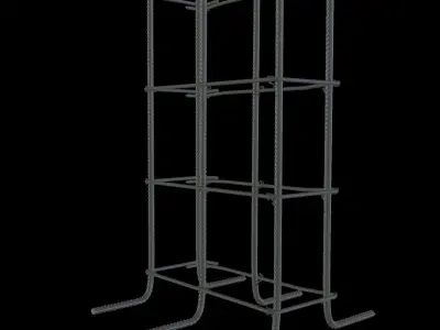 Construction Re-Enforcement Columns And Rebar Design Low-poly 3D model