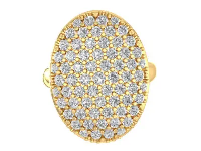 Luxury Oval Pave Diamond Ring for Women 3130 3D print model