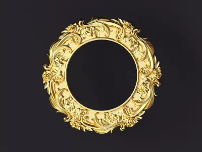 mirror ornate gold ring 3D model
