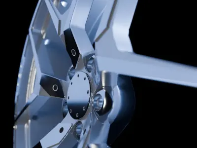 Awesome Rim and Tire 04 Low-poly 3D model