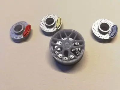 Resin 3d printable scale car model brake discs 3D print model