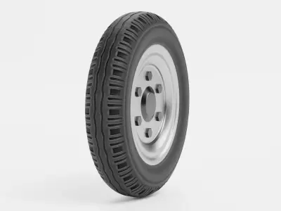 Tire V3 - Narrow Automotive Wheel Low-poly 3D model