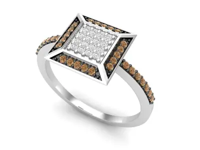 AV 524 Diamond Ladies Micro Pave Cocktail Right Hand Ring 3D print model