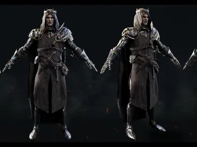 Dark Age Knight - Game ready Low-poly 3D model