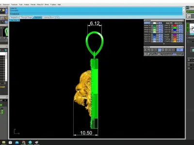 Luxury Lion Head Pendant with Geometric Frame 3606 3D print model