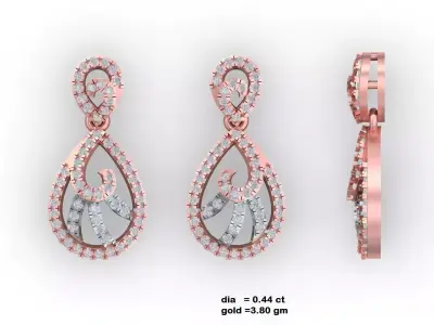 Luxury earrings  for 3D printing 3D print model 4
