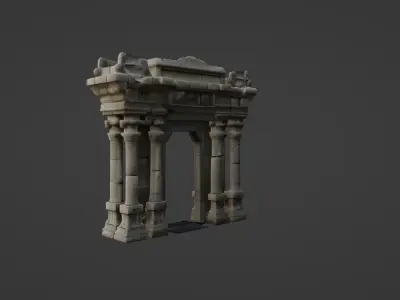 Ancient Temple Gate 3D Model   3D model