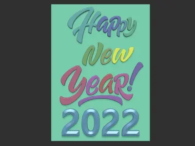 happy new year 2022  Free 3D print model
