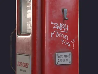 Old Gas Pump Low-poly 3D model