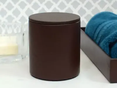 Renee Genuine Leather Round Bathroom Storage Container 3D model