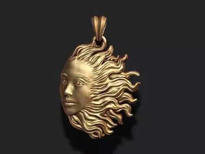 Sun pendant 3D print model
