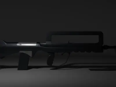 French FAMAS G1 Assault Rifle  Low-poly 3D model