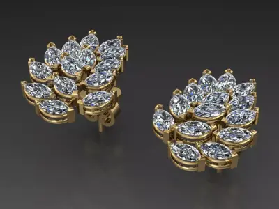 Christmas tree earrings with a luxurious and attractive design 3D print model