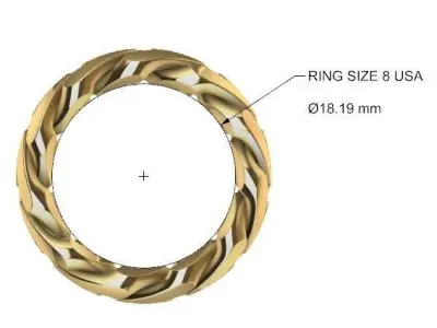 CUBAN RING SIZE 8 USA 3D print model